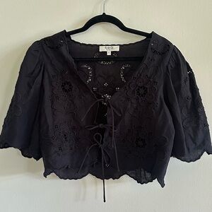 sea black lace top